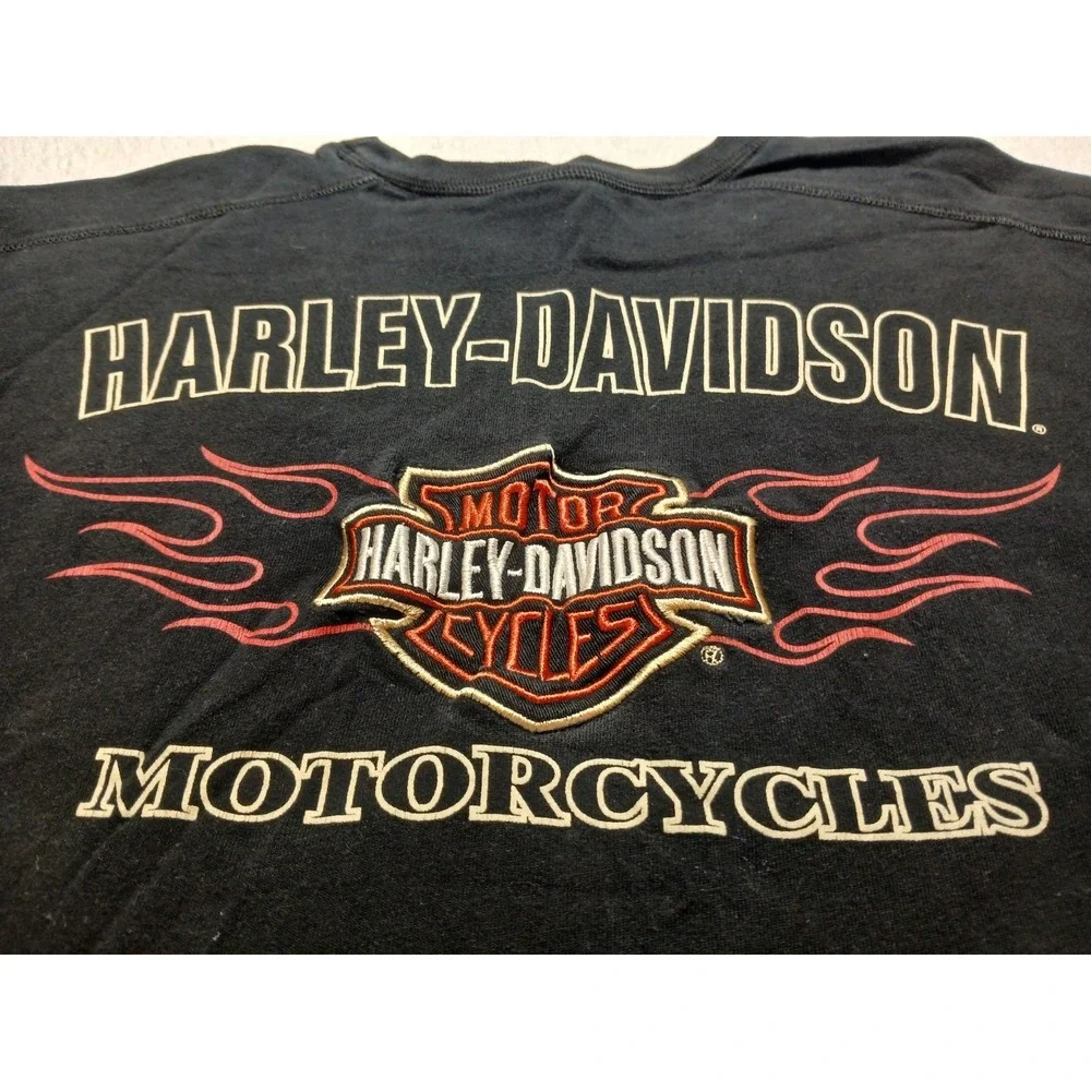 Vintage Y2K‎ Harley-Davidson Embroidered Patch Long Sleeve Shirt Men's 2XL Biker